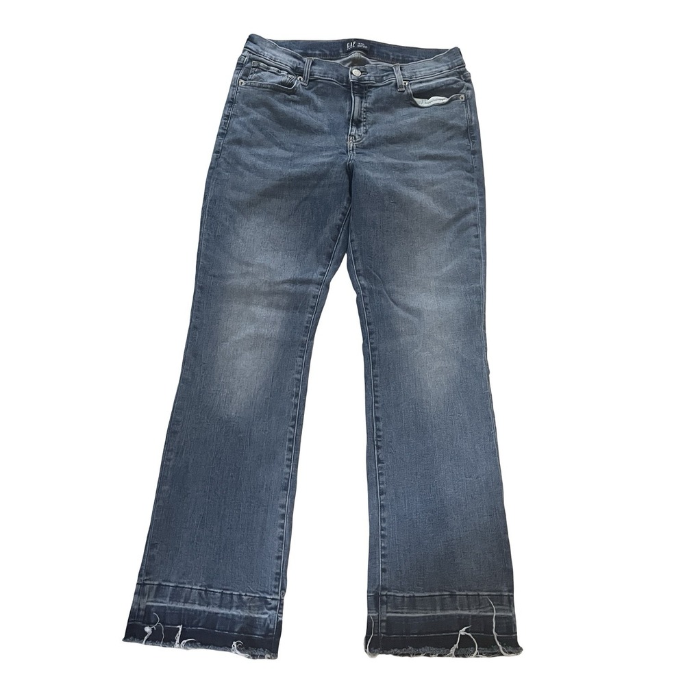 GAP Women's Size 14 / 32R Universal Baby Boot Light Wash Rough Hem Jeans
